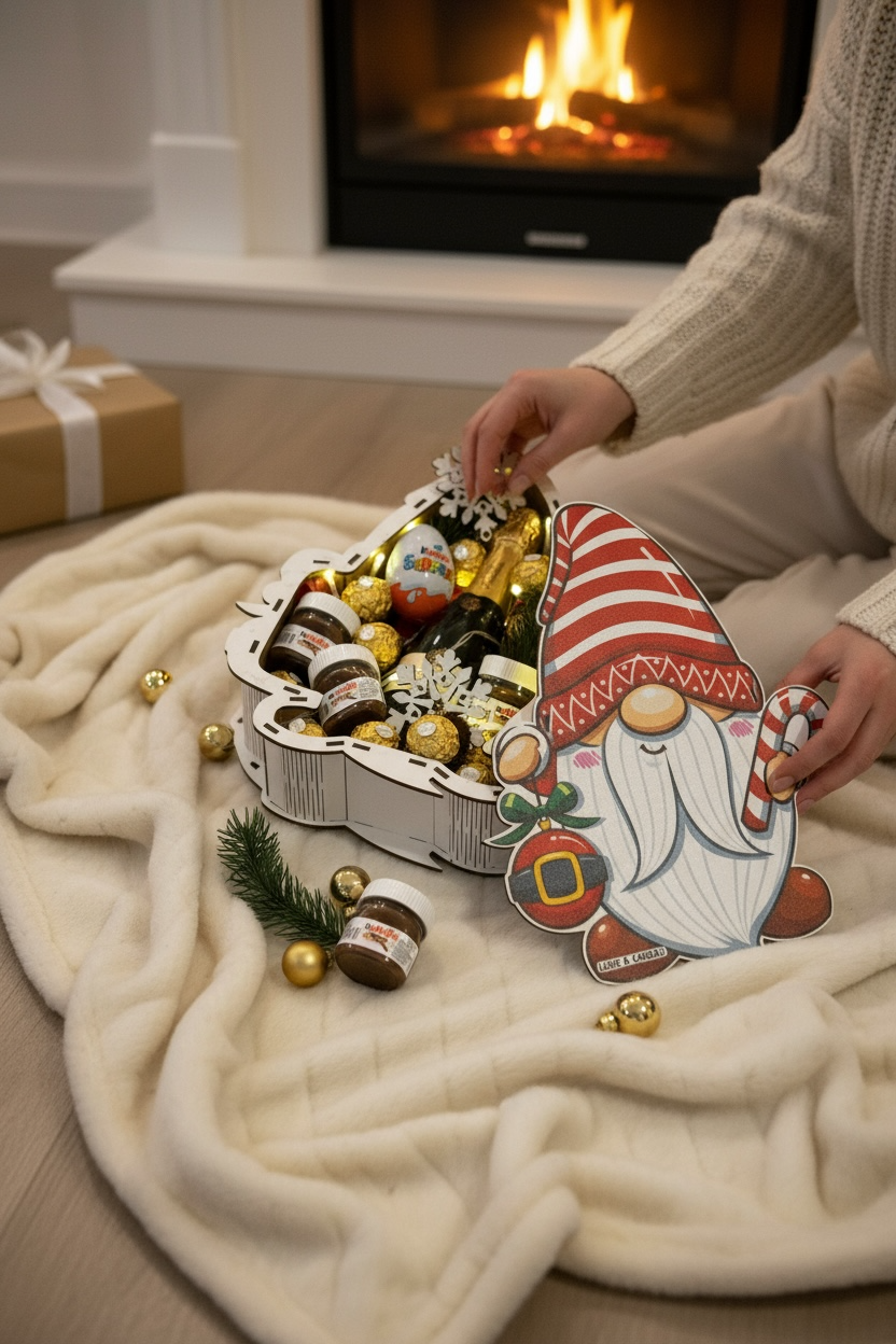 Coffret Cadeau de Noël Premium – Champagne, Chocolats & Nutella