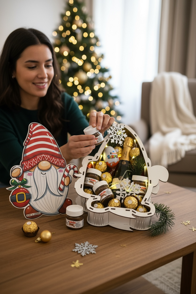 Coffret Cadeau de Noël Premium – Champagne, Chocolats & Nutella