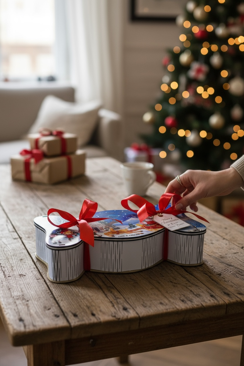 Boîte cadeau en bois – édition festive