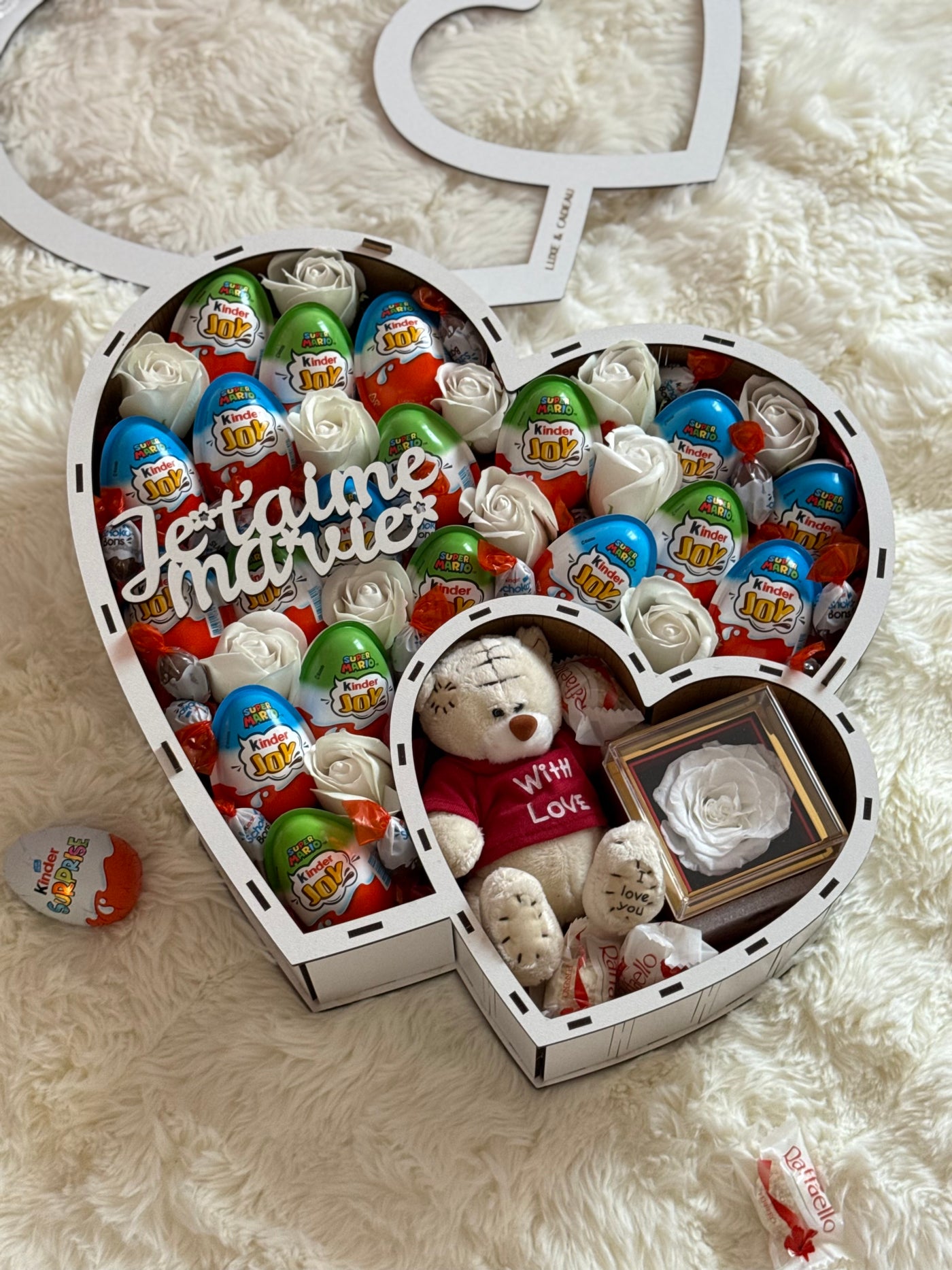 Coffret cadeau en bois « Je t’aime ma vie ❤️ »