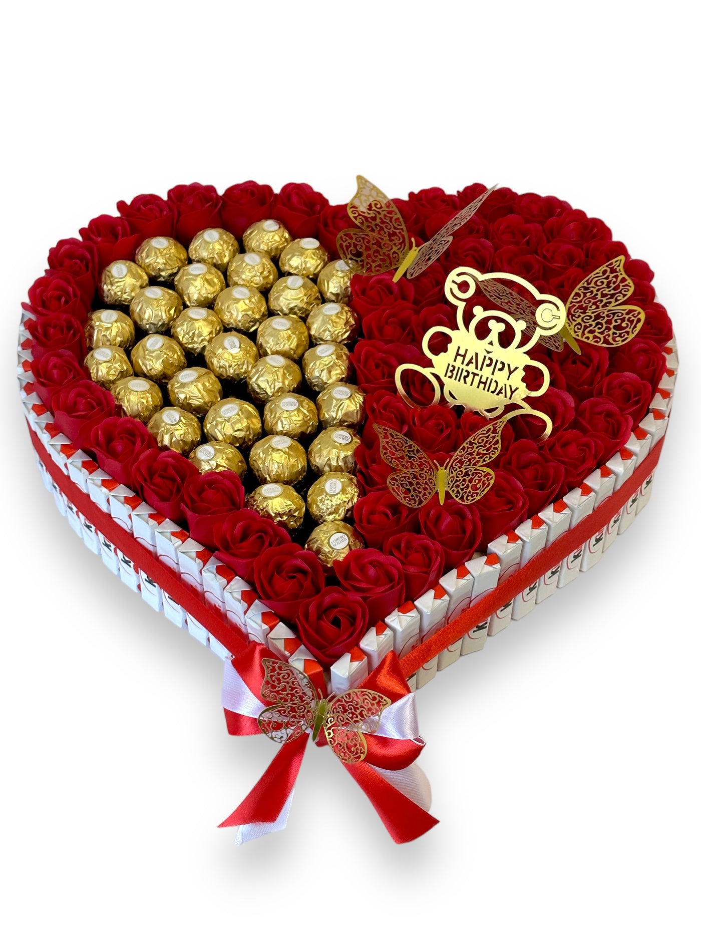 Coeur Handgemaakt - chocolat ferrero - cadeau pour elle - chocolat en forme  de coeur 
