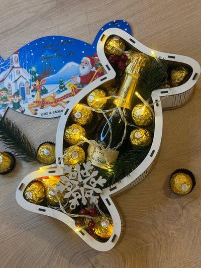 Coffret « Noël en Or » – Champagne Nicolas Feuillatte & 27 chocolats dorés
