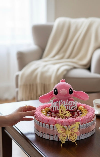 Coffret Angel + Ferrero rocher et mon chéri – Peluche Angel , Fleurs de Savon & Chocolats