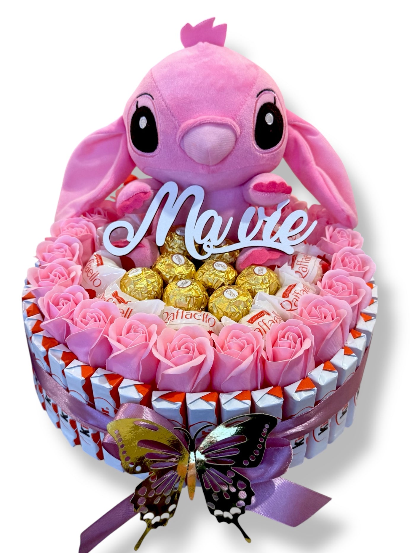 Cadeau Cœur avec Peluche Angel – Douceur & Chocolats