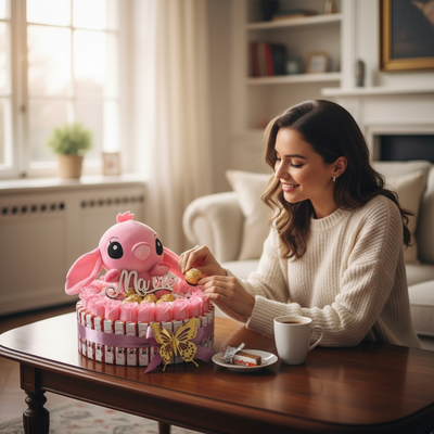 Cadeau Cœur avec Peluche Angel – Douceur & Chocolats