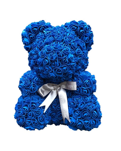 L’ourson de roses Bleu 40 cm