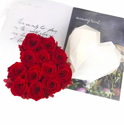 Bouquet roses éternelles 100% naturelle • CRISTAL •
