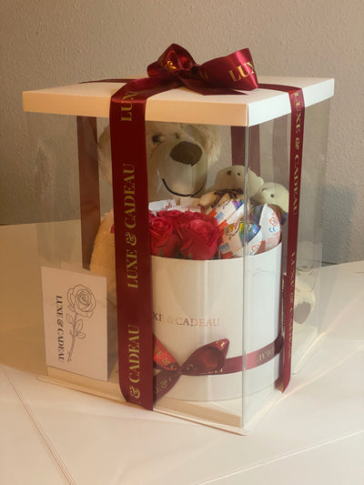 Boîte surprise bouquet de chocolat + nounours