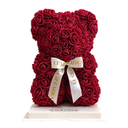 L'ourson de roses Bordeaux 25cm