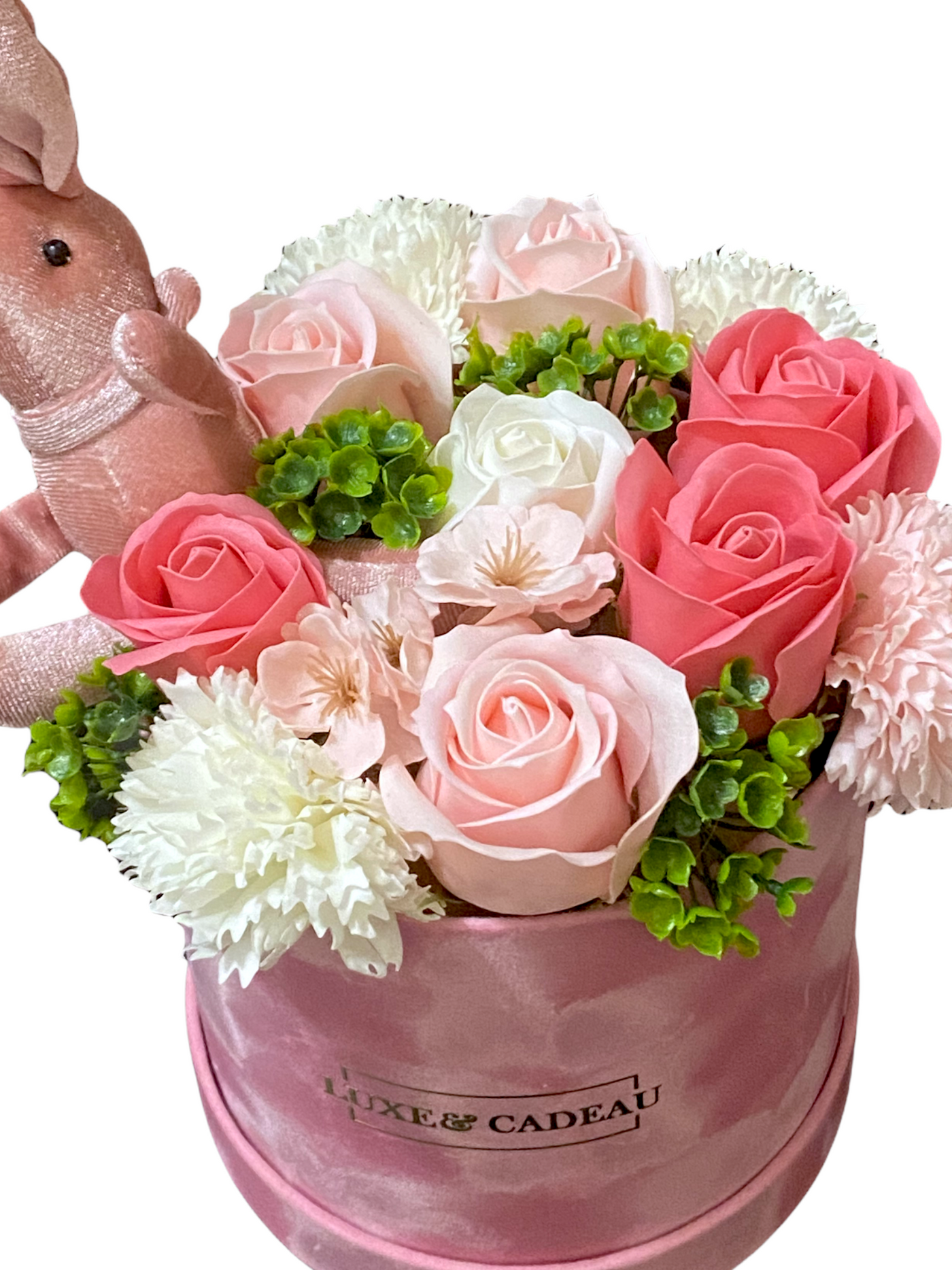 Fleurs de savon + nounours